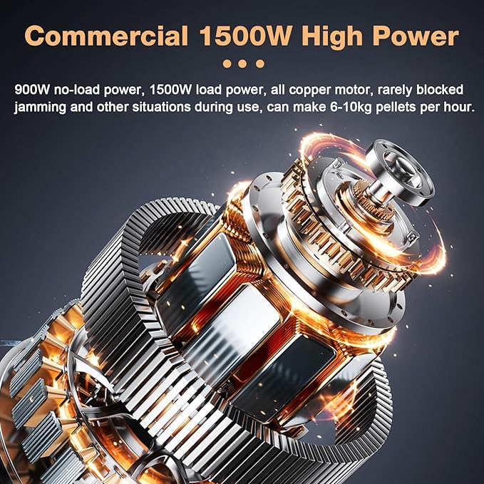 YUCHENGTECH Comercial Electric Animal Feed Pellet Machine Pet Food Pellet Machine 1500W for Commercial Mass Production Dog Cat Bird Feed with 3mm/5mm/7mm Molds 110V