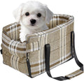 Garvee Center Console Pet Booster for Small Dogs | Portable Travel Restraint with Soft Washable Cushion & Safety Tether - Supports Pets Up to 13 lbs (Gray)