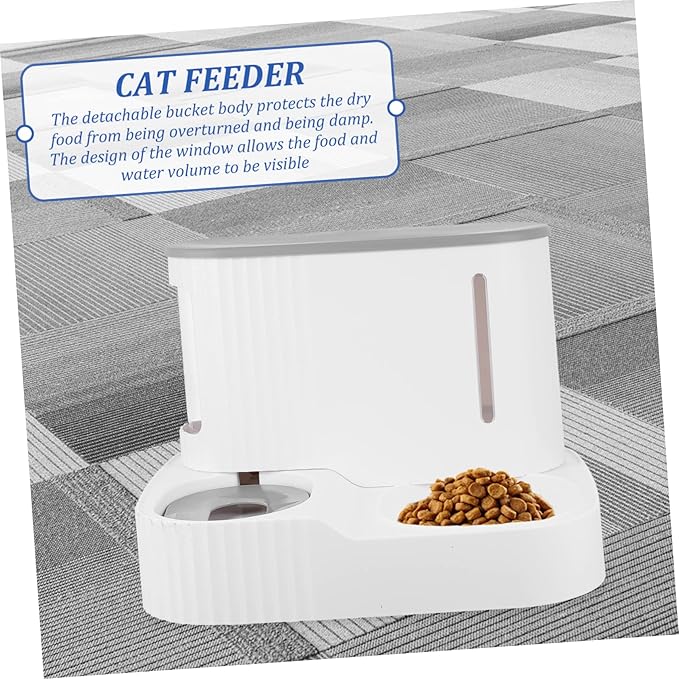 Pet Feeder Bowl for Small Dogs and Cats Automatic Detachable Water Dispenser Food Storage and Pet Materials for Continuous Fresh Water and Food Supply