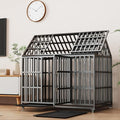 Heavy Duty Dog Crate, ACIDBOLT 52 Inch Indestructible Escape Proof XL Metal Dog Kennel Cage for Large Medium Small Dogs, Indoor High Anxiety Pet Crate with 2 Door, 4 Lockable Wheels and Removable Tray