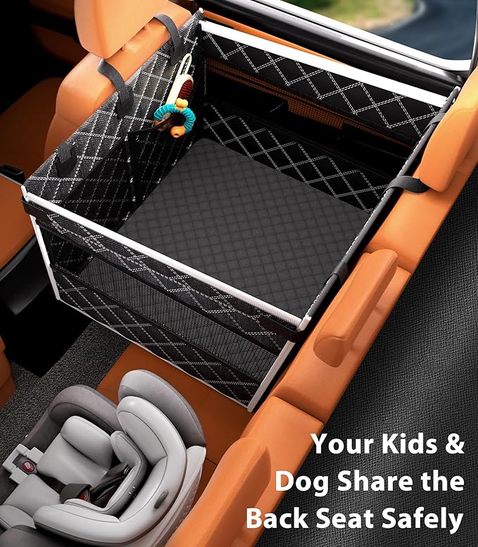 Doglike Dog Car Seat with Removable Cushion for Large Medium Dogs - 7-Layer Waterproof Hard Bottom Back Seat Extender, Spacious Pet Car Seat for SUV/Truck/Home, 2025 Upgraded