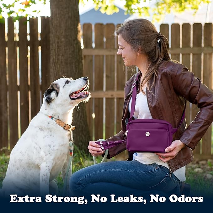 Puppington Certified Home Compostable Poop Bags - ASTM D6400 Compliant - 90 Extra Thick Bags - Plant Based - Pairs with Puppington 3-in-1 Bag & Fits all Standard Poop Bag Dispensers (Plum Wine)