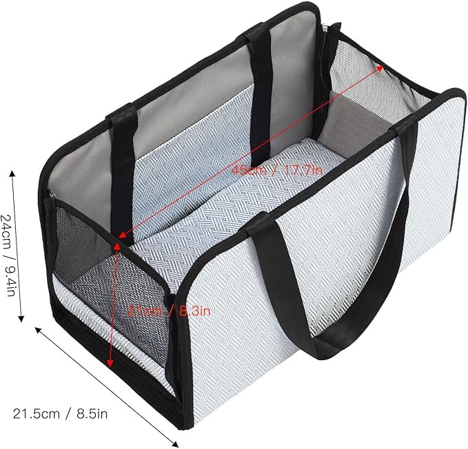 Pet Car Seat Travel Bag - Ideal for Dogs and Cats, Detachable Central Console Dog Car Seat with Foldable Design, Elevated Pet Safety Booster Seat with Pillow