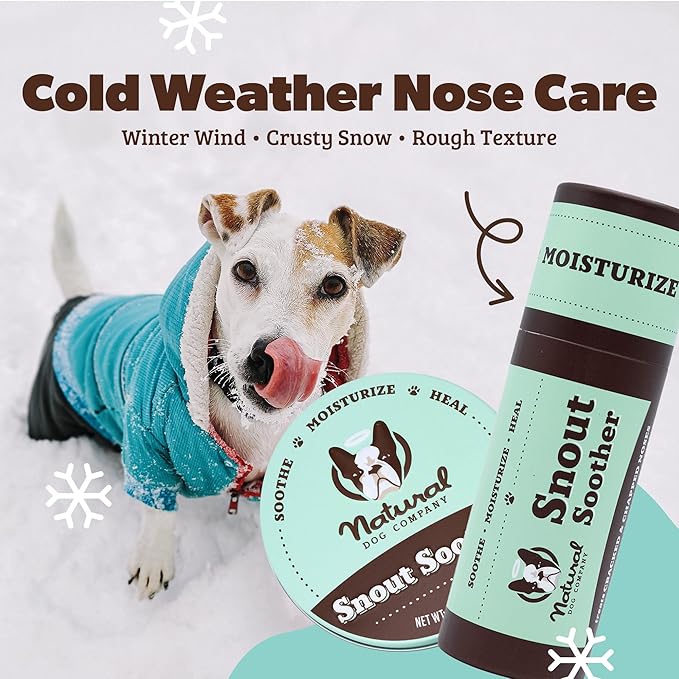 Natural Dog Company Snout Soother Balm – Dog Nose Balm for Dry Cracked Snouts, Moisturizing Winter Nose Care with Coconut Oil & Shea Butter, Lick Safe Dog Snout Balm for All Breeds, 4 oz Tin