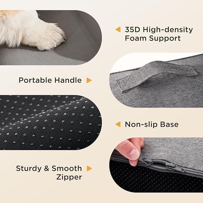 Joydeco Dog Stairs for Bed 29" H, 5-Step Pet Steps for Small Dogs and Cats, Dog Steps for High Bed, Non-Slip Balanced Ramp Indoor Pet Stairs, Gray