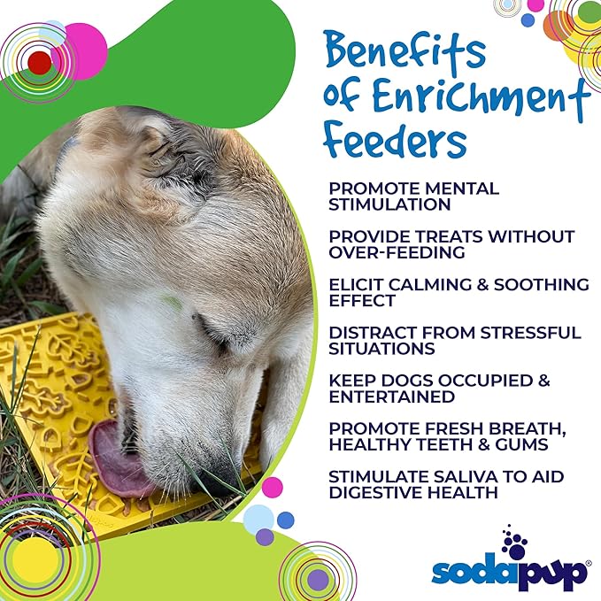 SodaPup Autumn eMat – Durable Enrichment Feeder Made in USA from Non-Toxic, Pet-Safe, Food Safe Rubber for Mental Stimulation, Avoiding Overfeeding, Fresh Breath, Digestive Health, Calming, & More