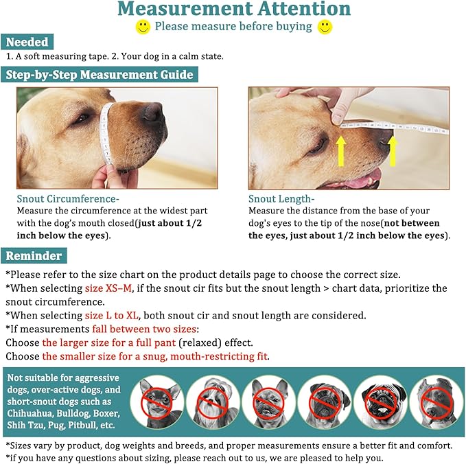 Mayerzon Dog Muzzle, Patented Mesh Muzzles for Small Medium Large Dogs, Soft Covered Mouth Guard with Adjustable Straps, Prevent Biting Chewing and Licking