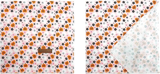 Elegant Little Tail Dog Bandana, Fall Halloween Adjustable Scarf Handkerchief Bib for Small Large Dogs, Boy Girl Square Kerchief