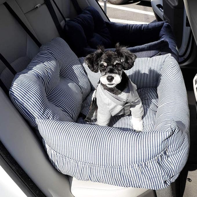 Dog Car Seat, Pet Booster Seat,Dog Travel Car Carrier Bed Safety Seats with Storage Pocket and Clip-On Safety Leash for Small Dog Puppy and Cats,Dual-Use for Car and Home