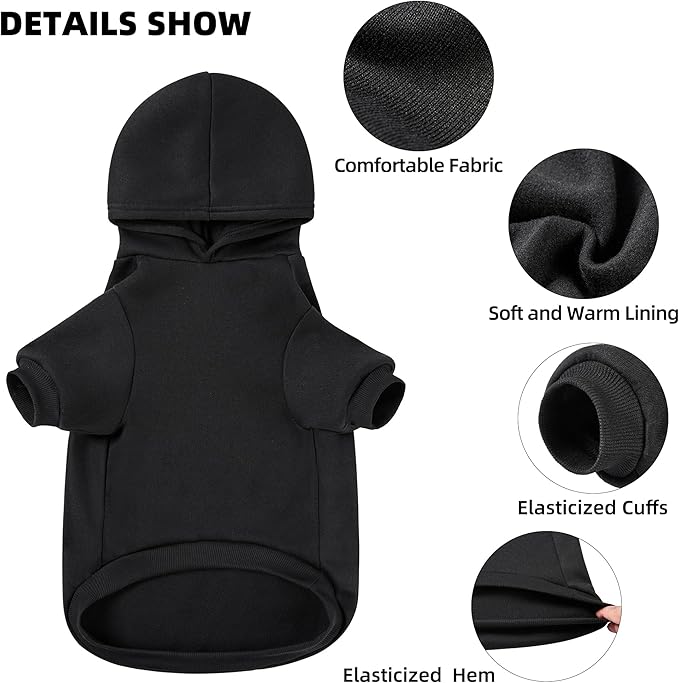 GreenJoy Dog Sweater Dog Hoodie Cold Weather Coat Hooded Sweatshirt for Puppies,Cats, Small Medium Large Dogs (Black(It's My Birthday), Small)