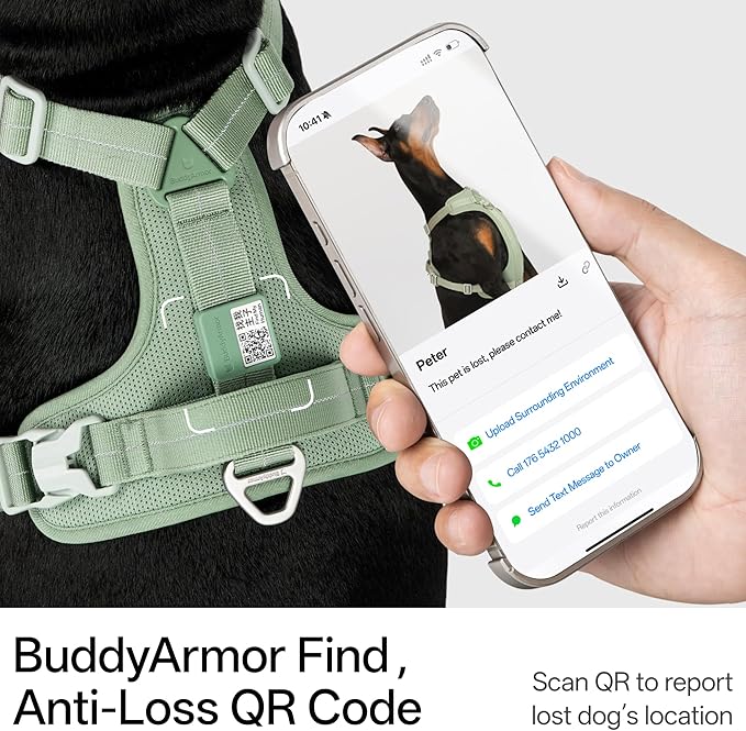 All-Weather No Pull Dog Harness Reflective Vest Harness QR Code Anti-Lost Adjustable Quick-Release Buckle Soft Padded Breathable Harness for Small Medium Large Dog (Super Reflect-Earth, S)