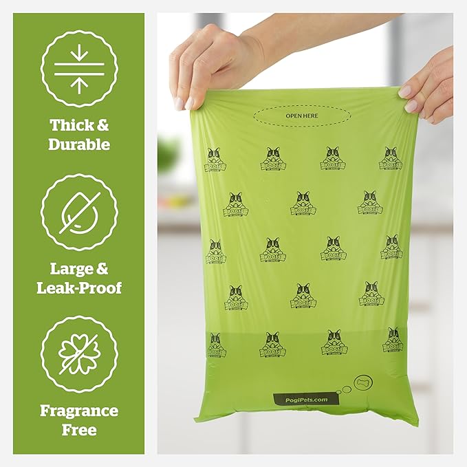 Pogi’s Dog Poop Bags – Leak-Proof & Extra Thick Pet Waste Bags (Unscented, 60 Rolls, 900-Count)