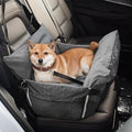 Daneey Dog Car Seat for Medium Dogs, Dog Booster Seat for Car, Fully Detachable Washable Dog Car Bed for Car Travel, Non-slip Safety Pet Car Seat with Seat Belt, Gray