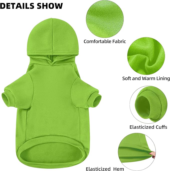 GreenJoy Dog Sweater Dog Hoodie Cold Weather Coat Hooded Sweatshirt for Puppies,Cats, Small Medium Large Dogs (Green(I Love My Dad), Large)
