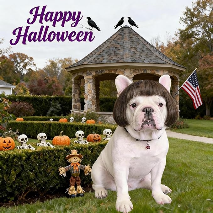 Funny Pet Wig – DIY Haircut & Adjustable Fit – Cat & Dog Costume for Halloween, Party, Photo Shoots – 3D Natural Look – Fits 5kg-50kg Pets