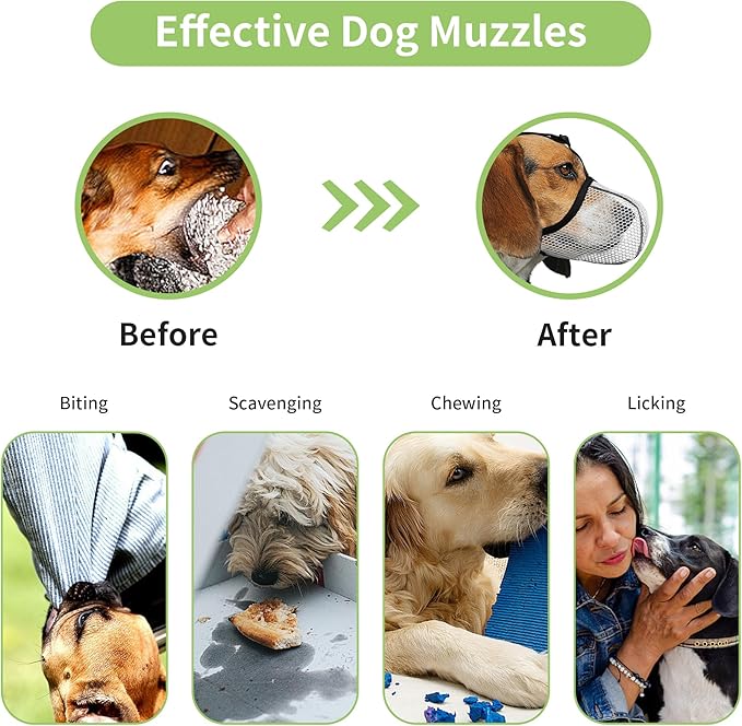 Dog Muzzle, Breathable Soft for Extra Small Dogs to Anti & Prevent Barking Biting Chewing, Reflective & Adjustable Basket Muzzle with Air Mesh for Dachshund Grey XS