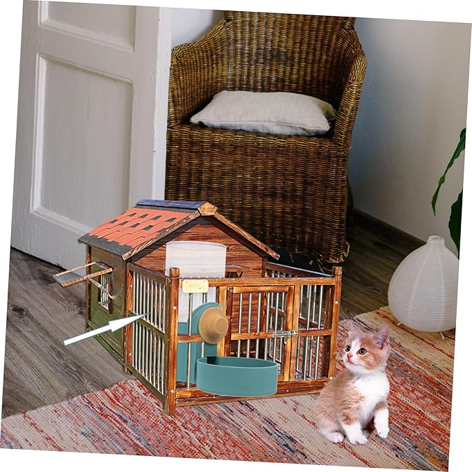 SUPVOX 1pc Automatic Cat Water Dispenser Compact Pet Cage Water Feeder for Dogs Cats for Pets Lightweight and Easy to Store Green