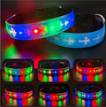 LED Dog Collar, USB Rechargeable, 15 Light Modes, Multi-Color Cross Pattern (Blue Pro, S(7.87-11.8"))