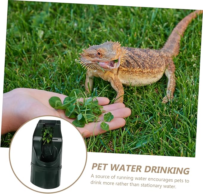 POPETPOP 1pc Waterfall Shape Water Dispenser for Pets Automatic Lizard Drinking Bowl Pump Fresh Running Water Fountain Stable Design for Cats and Decoration Us