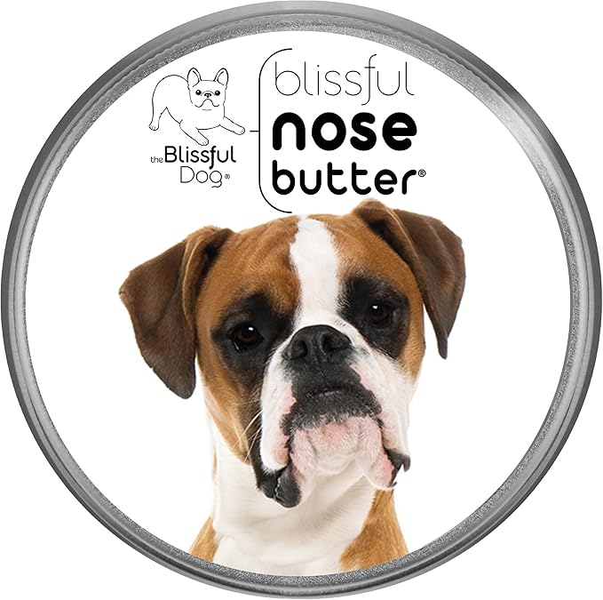 The Blissful Dog Fawn Boxer Nose Butter for Dry, Cracked Skin, Lick-Safe Dog Nose Balm with Moisturizing Shea Butter, Almond, Olive, and Essential Oils, Pet Supplies, Uncented, 2 oz.