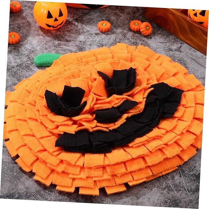 Milisten Snuffle Mat for Dogs Pumpkin Shaped Sniffing Feeding Mat Bright Pet Enrichment Toy for Mental Slow Feeder for Dogs and Large Breeds Easy to