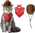 Dog Halloween Costumes, Dog Cowboy Costume Pet Cowboy Hat with Bandana Scarf Cowboy Costume for Small Medium Large Dogs (Small)