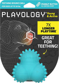 Playology Dog Toys | Puppy Toy Teething Bounce Ball Designed for Young & Active Dogs | Medium Peanut Butter Scented Toy Made from Non Toxic Materials