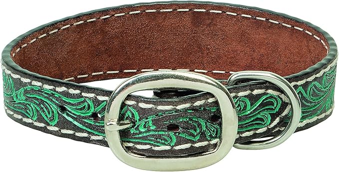 Weaver Leather Pet Carved Flower Dog Collar
