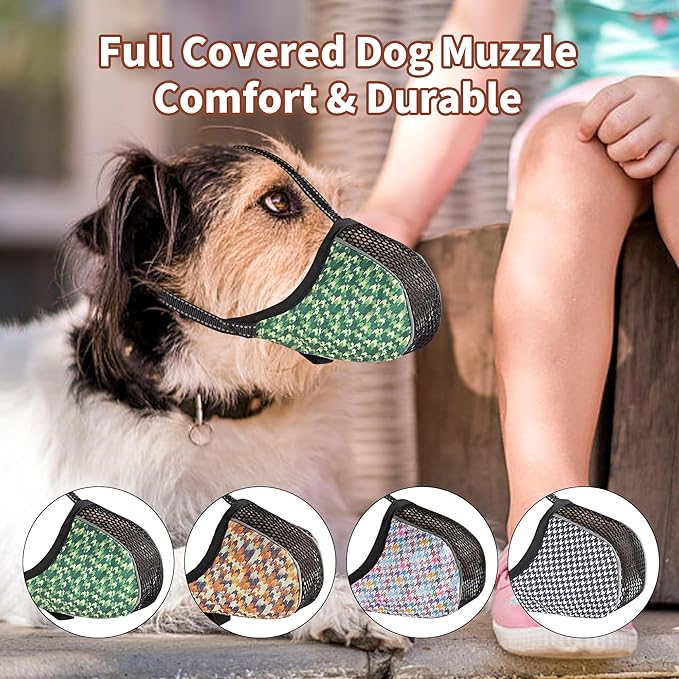 Dog Muzzle for Extra Large Size Dogs to Prevent Biting Chewing Barking Soft Air Mesh Muzzles Reflective Ajustable Full Coverage Dog Mouth Guard Cover for Grooming Scavenging Colour XXL