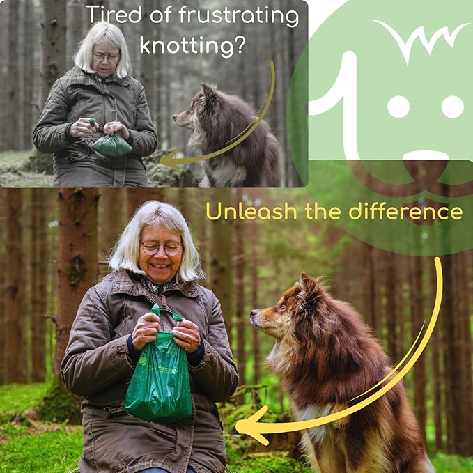 Woofpanion Dog Poop Bags Rolls - Poop Bags for Dogs - Leak Proof and Extra Thick Dog Bag - Made from Recycled Plastic Unscented Refill Rolls for Easy Cleanup, 120 Bags