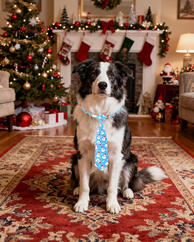 PET SHOW 10pcs Pack Christmas Big Dog Ties Neckties for Large Breed Dogs XL Adjustable Holiday Grooming Accessories Neck Ties Bowties Girl Boy Festival Costumes Photography Party Gift Favor