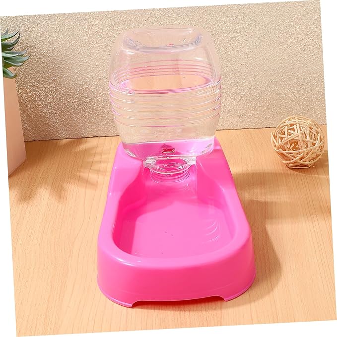 Pink Pet Water Feeding Bowl for Dogs and Puppies Stable Automatic Water Feeder with Smooth Safe High Density Material Tip Design for Home and Pet Shop Use