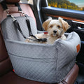 Dog Car Seat for Small Medium Dogs,Portable Pet Booster Seat with Safety Strap & Removable Washable Pad,Memory Foam Dog Travel Bed for Car,SOFE Velvet for Puppies Cats（M-Grey）