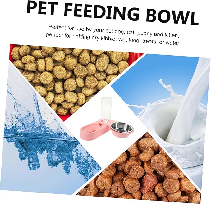 Cat Feeder Dispenser Auto Feed Elevated Stainless Steel Bowl Food Water