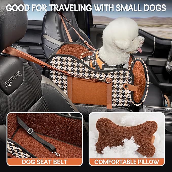Center Console Dog Car Seat,Pet Puppy Car Seat,Middle Console Dog Armrest Booster Seat for Small Dogs