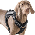 No Pull Dog Harness for Extra Large Dogs, Release on Neck, for Alaska Malamute, Bull Mastiff, Rottweiler, Great Dane etc, for Training, Casual Walks, Jogging, Easy Control Vest with Handle, Black XL