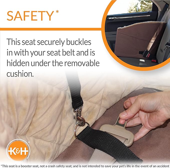K&H Pet Products Bucket Booster Dog Car Seat Knockdown Tan/Tan Small