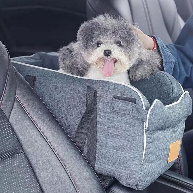 Dog Car Seat, Center Console Dog Car Seat for Small Dogs Pet Car Booster Seat Detachable and Washable Dog Booster Seat Fits Car Home Travel