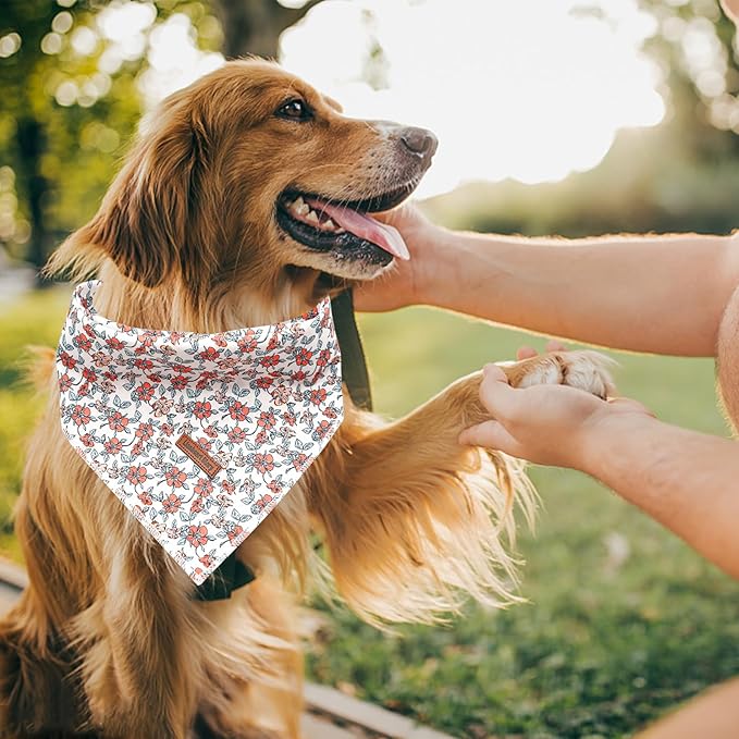 Lionheart Glory Dog Bandana - Washable Soft Scarf, Fall Bib for Small to Large Puppies - Adjustable Square Bandana for Boys and Girls