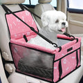 PetsHome Dog Car Seat Foldable Dog Car Booster Seat Waterproof Breathable Oxford Travel Bag for Small to Medium Dogs, Puppies, and Pets-Pattern Pink+Mat