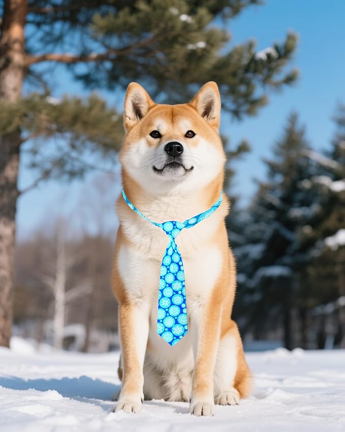 PET SHOW 10 Pack Winter Dog Ties Neckties for Large Medium Dogs Adjustable Neck Ties Girl Boy Pets Snowflake Costumes Dog Grooming Accessories Holiday Party Gift Favor