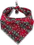 Lionheart glory Dog Bandana 1 Pack Washable Soft Cotton Christmas Plaid Bibs Scarf, Adjustable Kerchief Square Dog Bandanas for Large Dogs
