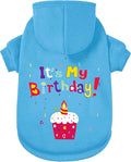 GreenJoy Dog Sweater Dog Hoodie Cold Weather Coat Hooded Sweatshirt for Puppies,Cats, Small Medium Large Dogs (Blue(It's My Birthday), Medium)