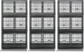 Homey Pet 3 Pack Three Tiers 43 inch Stackable Heavy Duty Dog Crate with Wheels, Indestructible Steel Dog Cage Kennel Indoor with Detachable Divider, Trays, Feeding Bowls, Escape Proof Locks