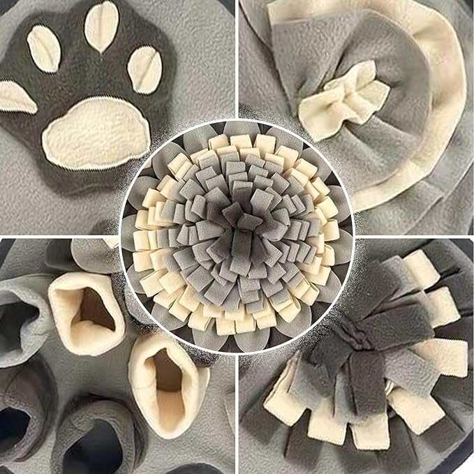 Snuffle Mat for Dog 25x17 Inch Large Washable Dog Snuffle Master with Bb Squeaker Non-slip Sniffing Feeding Mat Funny Brain Games Sniffing Toys for Dogs Brain Games for Small Medium Large Dogs Grey