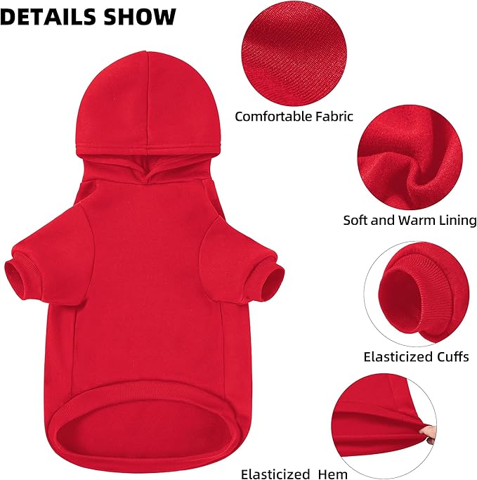 GreenJoy Dog Sweater Dog Hoodie Cold Weather Coat Hooded Sweatshirt for Puppies,Cats, Small Medium Large Dogs (Red(I Love My Dad), Small)