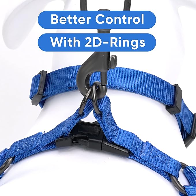 Pawtitas Personalized Dog & Puppy Harness Extra Small Blue Custom ID Tag Adjustable No Pull Vest