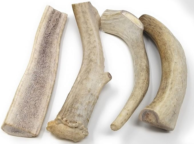 One Pound Pack of Sun-Aged Deer and Elk Antler Dog Bone Chews - Natural Healthy Long-Lasting Treat