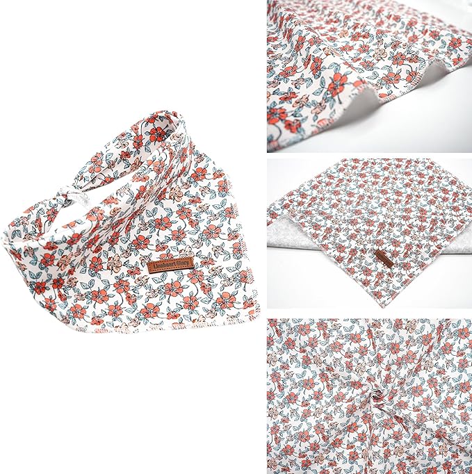 Lionheart Glory Soft Dog Scarf, Washable Fall Bib, Adjustable Square Bandana for Small to Large Dogs