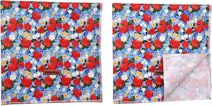 Lionheart glory Dog Bandana 1 Pack Washable Soft Cotton Floral Print Bibs Scarf, Adjustable Kerchief Square Dog Bandanas for Large Dogs